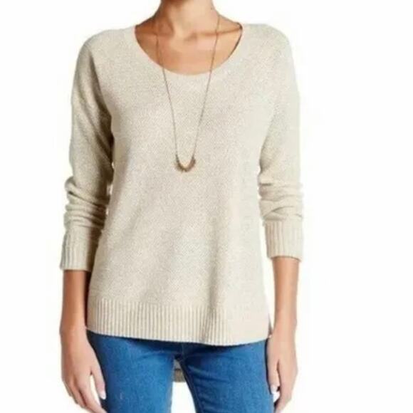 Madewell Chronicle Texture Pullover Sweater Heather Sand Tan Beige sz XS - Picture 2 of 10